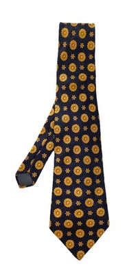 Corbata para hombre LANVIN París seda floral negra en muy buena condición Foto 1 de 4
