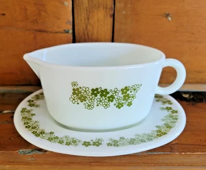 Vintage Pyrex Crazy Daisy Frühlingsblüte Sauciere & Unterteller Set - Bild 1 von 4