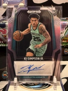 2024-25 Prizm Black KJ Simpson Jr. Rookie RC Rookie Auto #RS-KJS Hornets TZ 13D - Picture 1 of 2