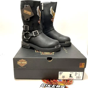 NUEVAS botas de motocicleta Harley para mujer talla 8 Corley de 10 pulgadas negras D87305-8 - Imagen 1 de 6