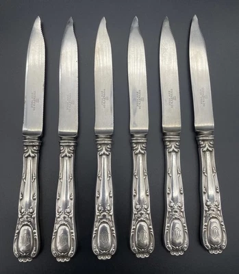 6 Pc Old French Silver Plate Fruit Knifes 7 3/8” 1889 - Image 1 of 4