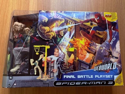 RARO SIN JUGAR SPIDER-MAN 3: Hasbro Spider Man Web World Final Battle Juego Foto 1 de 4