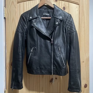 Guess Kunstleder/Strick Moto Jacke schwarz Gr. Small/petite - Bild 1 von 5