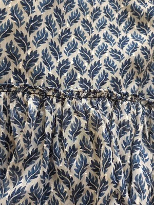 Maxi Falda Transparente Alta Baja en Niveles Para Mujer M Azul y Blanco Hoja H&M Hada Boho Foto 1 de 4