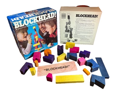 Vintage 1982 COMPLETE ~ Blockhead! Balancing Game ~ 20 pc ~ Pressman Toy Co - Image 1 of 4