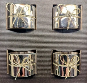 Vera Wang Serviettenringe versilbert 4er Set - Geschenk Schleife Design - Original Box - - Bild 1 von 7