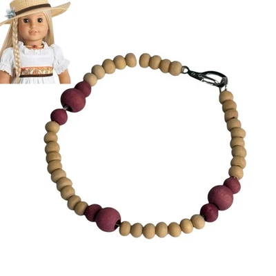 American Girl Julie Doll Necklace Birthday Outfit Accessory Wooden Bead Choker - Image 1 of 4