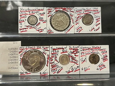 SIX Better Old Worldwide SILVER COINS-ASW  0.5304  OZ+-RETAIL $775+ 1838-1971 - Image 1 of 4