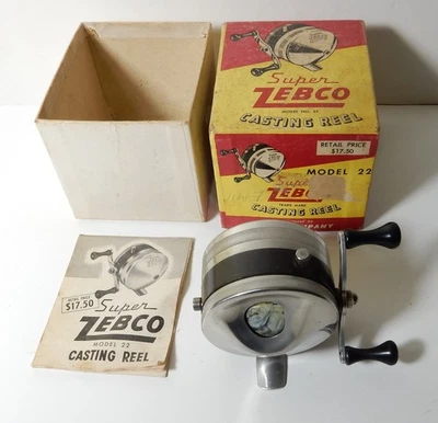 CARRETE DE PESCA VINTAGE SUPER ZEBCO MODELO 22 EN CAJA Foto 1 de 4