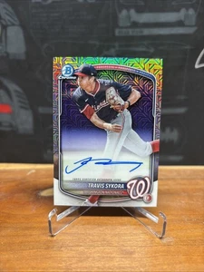 2025 Bowman Chrome Mega Box Travis Sykora Mojo Auto Washington Nationals - Picture 1 of 5