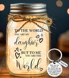 Daughter Mason Jar Night Light, Birthday Gifts for Daughter from Mom Dad, Dau... - Picture 1 of 7