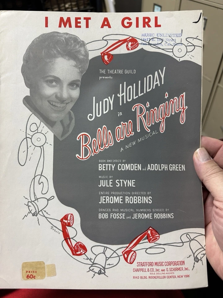 Partituras musicales M '56 'Bells Are Ringing' JUDY HOLLIDAY 'Conocí a una chica' Foto 1 de 1
