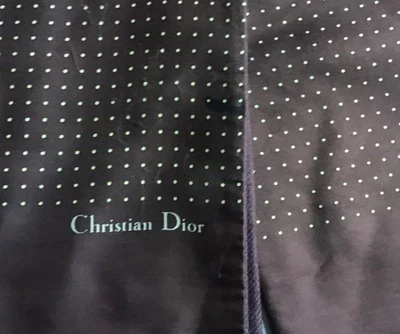 Christian Dior Reversible silk & wool  scarf, brown with mini dots pattern - Image 1 of 4