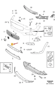 Parachoques delantero VOLVO V90 Cross Country guía de aire central 32227585 NUEVO GENUINO - Imagen 1 de 2