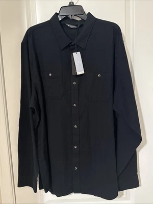 NWT Travis Mathew Men's Black  Flannel Sport Long Sleeve Button Shirt 2XL - Image 1 of 3