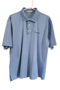 Desert Highlands Sz L Cotton Short Sleeve Henley Men's Polo Shirt Light Blue - Picture 1 of 12