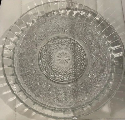 Vintage Clear Portuguese Prato para Bolo de Vidro Angel Lyor Plate - Image 1 of 3