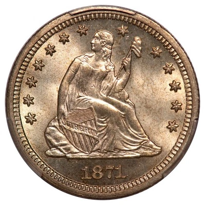 1871-S 25C Liberty Seated Quarter PCGS MS66 - Image 1 of 3