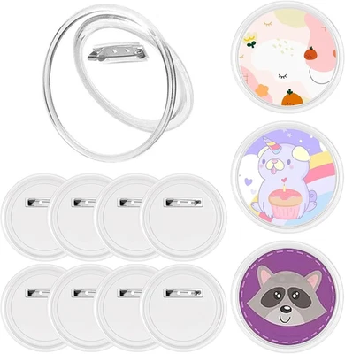 10 Stück Transparente DIY Ansteckbuttons, Buttons Selber Machen Ohne Buttonmasch - Bild 1 von 4