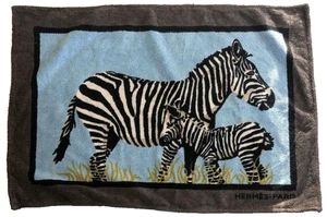 HERMES Paris Telo Mare Cotone Tappetino Bagno Asciugamano Zebra 91,0x63,5 cm - Foto 1 di 4