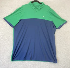 Camisa de golf Nike para hombre XL verde Dri Fit polo rendimiento en blanco azul marino - Imagen 1 de 8