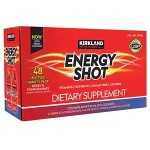 Kirkland Signature Energy Shot, 48 Bottles, 2 Ounces Each, 2 Flavor Variety Pack - Picture 1 of 4