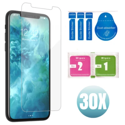 Протектор экрана закаленное стекло для iPhone 15 14 13 12 11 Pro Max XS XR 8 7 лот - Изображение 1 из 4