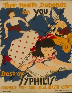 Army V.D. Syphilis Warning Advertising Poster VTG Photographic Print 8.5x11" - Picture 1 of 1