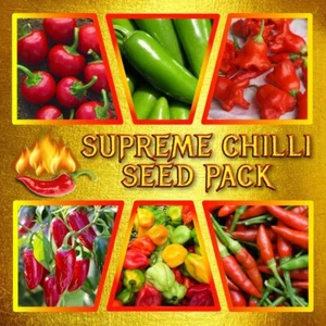 60 HOT & SPICY CHILLI SEEDS MIX-GROW YOUR OWN VEGETABLES-GARDEN SPICE PLANTS - Picture 1 of 20
