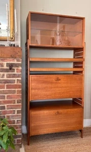 Mid Century Staples Ladderax Shelving System, Modular Teak Shelves & Cabinets - Picture 1 of 22