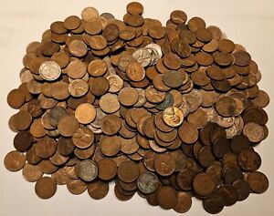 5lb. Lot of Circulated Copper Wheat Pennies - Mixed Dates/MM/Conditions 40s-50s