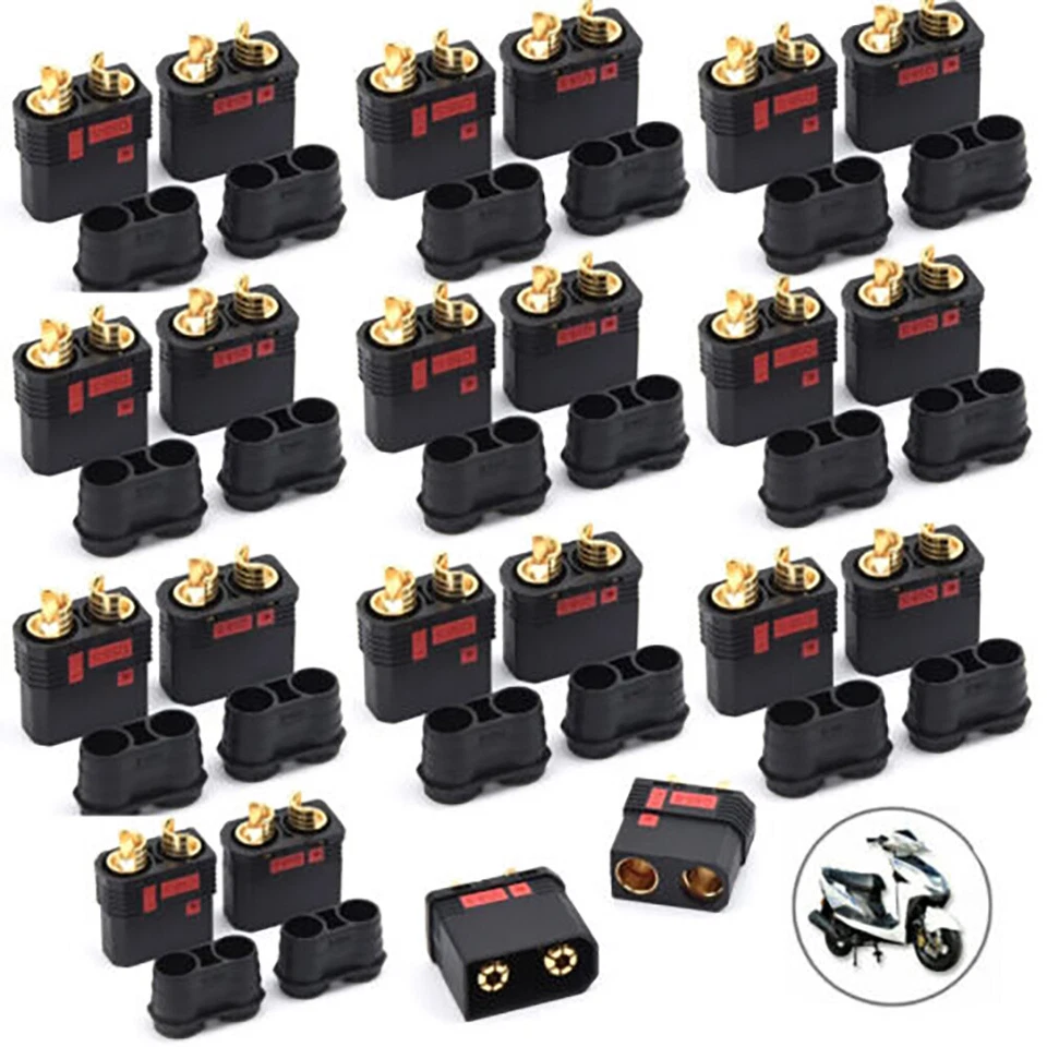 2-20PC Hochstrom Antiblitz QS8S QS8 Goldstecker Stecker Buchse 120A 8mm 450V DE. - Bild 1 von 4
