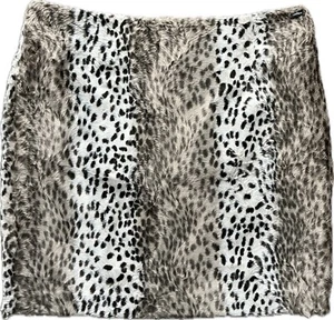 Airfield Women’s Autumn Winter Mini Skirt Leopard Faux Fur Print, Size EU38 - Picture 1 of 8