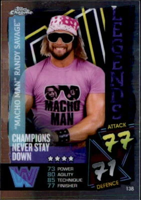 "Macho Man" Randy Savage 2021 Topps Chrome WWE Slam Attax Legends Card - Image 1 of 2