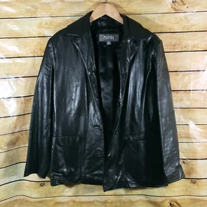 Vintage Damen Wilsons schwarze Lederjacke mit 4 Knöpfen Größe L EUC - Bild 1 von 8