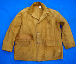 Men's Size 44 1930's Vintage Hunting Coat Khaki Brown Work Chore Jacket XL w/Tag