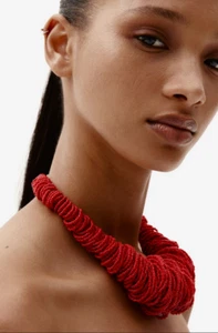 H&M Statement Necklace with Glass Beads (Bright red) - Picture 1 of 4