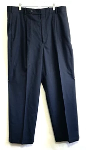 Pantalones clásicos a medida vintage de alta calidad 37 plisados azules patrón a cuadros sutiles - Imagen 1 de 9