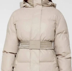 Maniere de Voir Damen Jacke Puffer Gr. US 8 taupe mit abnehmbarem Gürtel - Bild 1 von 7