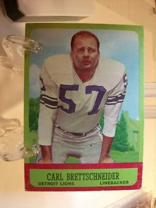 1963 Topps Football #31 - Carl Brettschneider - Detroit Lions 63-003 - Imagen 1 de 2