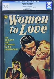 WOMEN TO LOVE nn - CGC-7.0, OW-W - Realista - ¡Escaso! - Edad de Oro - Imagen 1 de 3