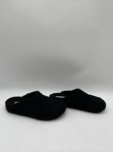 Steve Madden VESSEL Black Faux Fur Shearling Round Toe Slippers Women’s Size 6M - Picture 1 of 5