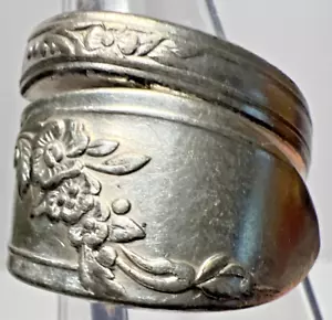 Vintage ~ Handgefertigt verstellbar ONEIDA ~ TUDOR versilberter Löffelring hergestellt 🙂 🙂 - Bild 1 von 13