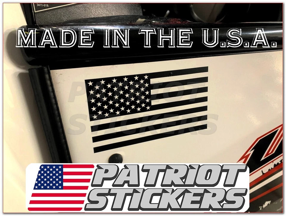 Pair (2) 3x5 Matte Black American Flag Die Cut Vinyl Decal Stickers for Trucks - Image 1 of 4