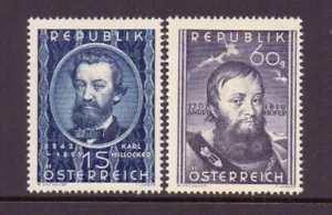 ÖSTERREICH 1949 MILLOCKER 1s & 1950 HOFER 60g SG1207/09 MNH CAT 60€ - Bild 1 von 2