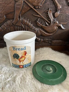 Ceramic Bread Bin Made in England Country Kitchen Farmhouse Animals Cockerel Hen - Picture 1 of 17
