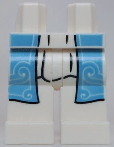 Lego Hips and Legs Medium Blue Robe Ends with Swirls Pleat Lines Black Outline - Picture 1 of 1
