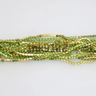 SS6 Cristal Coloreado Estrás Oro Base Cadena Compacta Estrás Foto 1 de 4