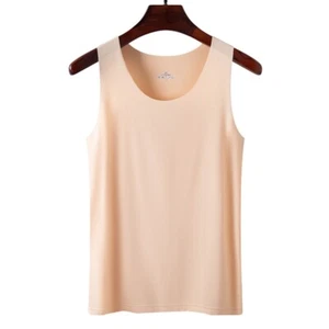 2 Pack Polyester Plus Size Tank Top & breathable Solid XXXL White/Beige (L/XL) - Picture 1 of 4
