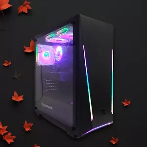 Custom Build Gaming PC 16GB RAM 512GBSSD ARGB LED CASE WINDOWS 11 PRO Computer - Picture 1 of 14